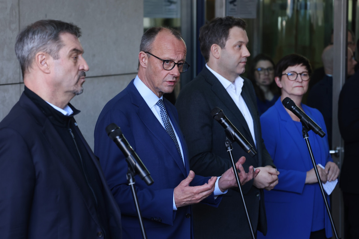Markus Söder, Friedrich Merz, Lars Klingbeil and Saskia Esken