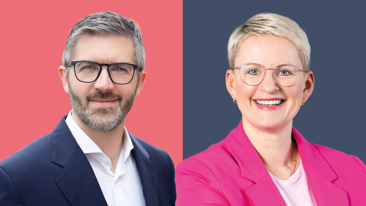 Justus Lücke Geschäftsführer Versicherungsforen Leipzig und Bianca Boss, Vorständin beim Bund der Versicherten (BdV)