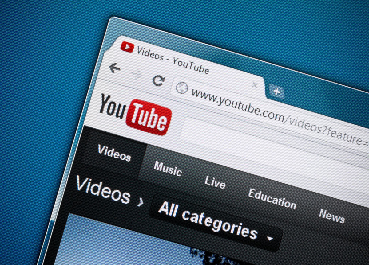 Screenshot der Webseite von YouTube